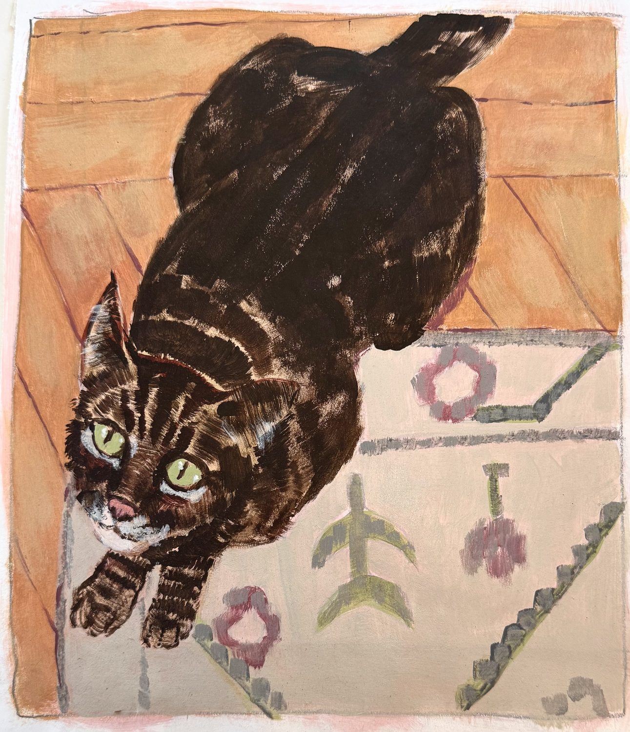Untitled gouache piece, animals