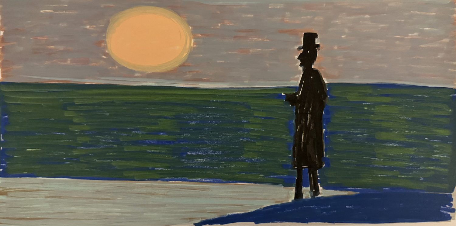 Untitled gouache piece, marine and coastal